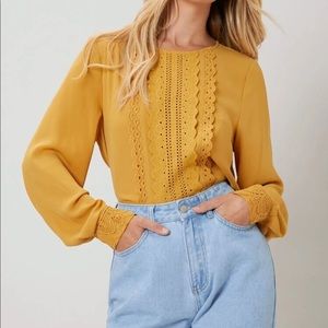 Lace trim top